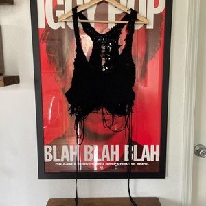 Avant Garde Black Knit Tank with Adjustable Lace Up Sides